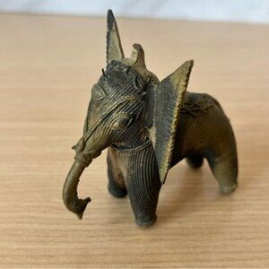 Dhokra Metal Elephant Ornamental Decorative Figurine Statue